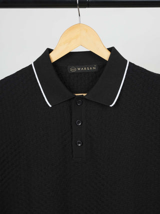 Black Knitted Polo