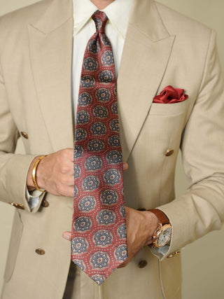 Maroon Vinatge Broad Tie Set