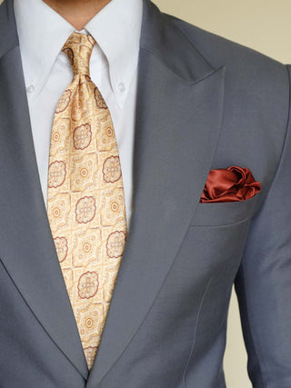 Royal Cream Art Silk Tie & Pocket Square