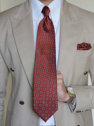 Red Rosette Tie & Pocket Square
