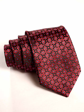 Classic Red Black Micro Silk Tie