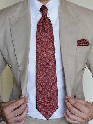 Red Rosette Tie & Pocket Square