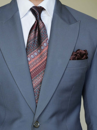 Dark Maroon Classic Stripe Broad Tie Set