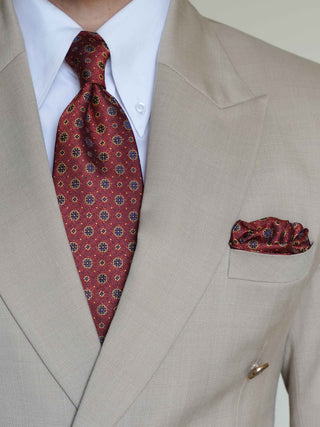 Red Rosette Tie & Pocket Square