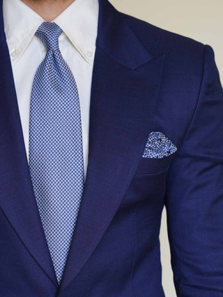 Blue Houndstooth Tie & Pocket Square
