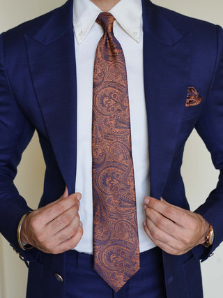Bronze Paisley Tie & Pocket Square