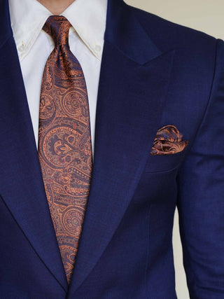 Bronze Paisley Tie & Pocket Square