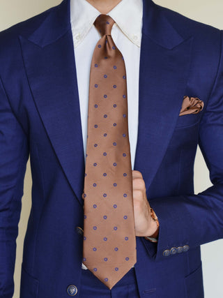 Camel Polka Dot Tie & Pocket Square