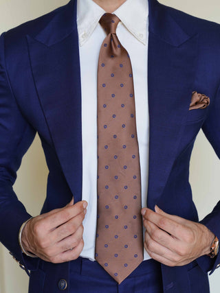 Camel Polka Dot Tie & Pocket Square