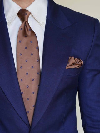 Camel Polka Dot Tie & Pocket Square