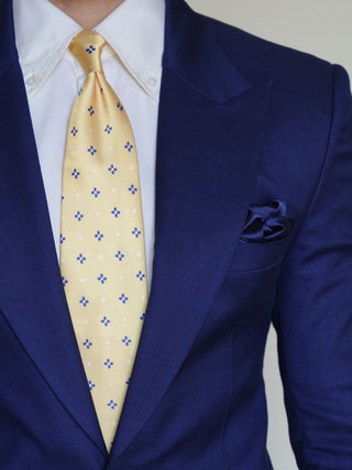 Yellow Floral Print Tie & Pocket Square