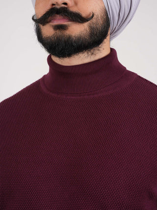 Wine Turtle Neck Sweater