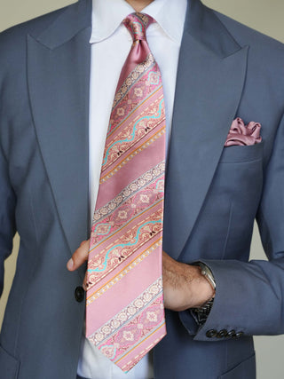 Peach Stripe Vintage Broad Tie Set