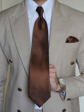 Copper Brown Tie & Pocket Square