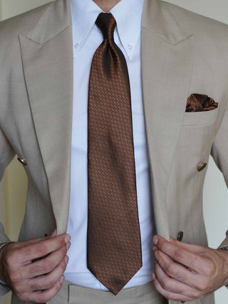 Copper Brown Tie & Pocket Square