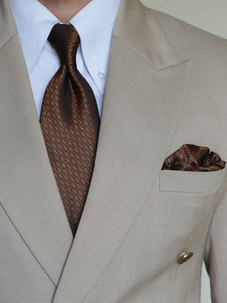 Copper Brown Tie & Pocket Square