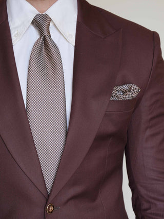 Brown Houndstooth Tie & Pocket Square