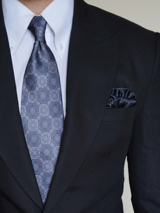Slate Blue Art Silk Tie & Pocket Square