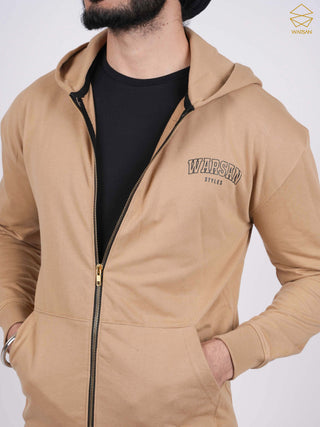 BEIGE HOODIE ZIPPER