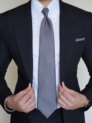 Black Houndstooth Tie & Pocket Square
