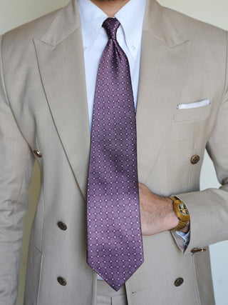 Brown Circle Dot Art Silk Tie & Pocket Square