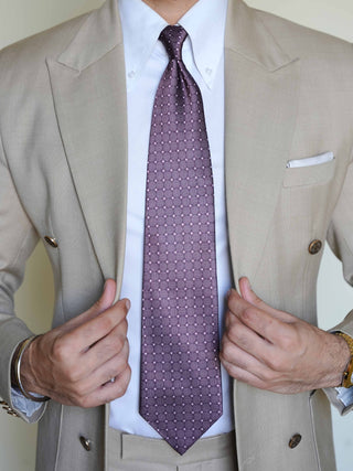 Brown Circle Dot Art Silk Tie & Pocket Square
