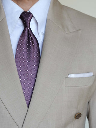 Brown Circle Dot Art Silk Tie & Pocket Square