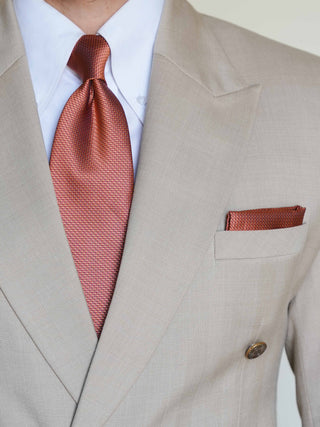 Rust Copper Textured Tie & Pocket Square