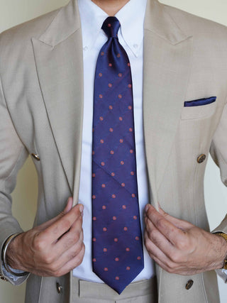 Navy Circle Dot Tie & Pocket Square