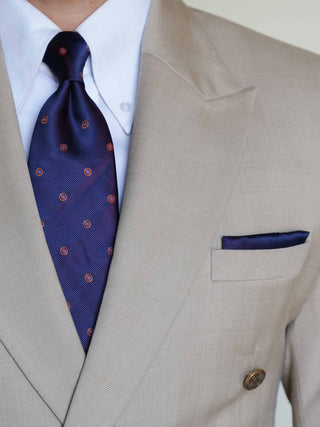 Navy Circle Dot Tie & Pocket Square
