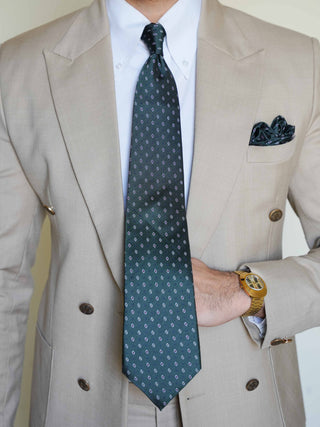 Hunter Green Dot Tie &amp; Pocket Square