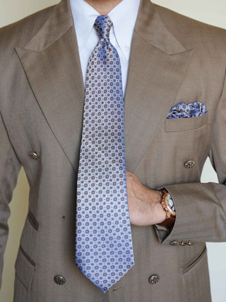 Blue Medallion Tie & Pocket Square