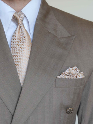 Golden Champagne Geometric Tie & Pocket Square