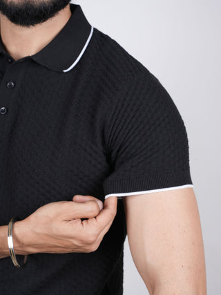 Black Knitted Polo