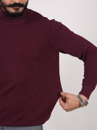 Wine Turtle Neck Sweater