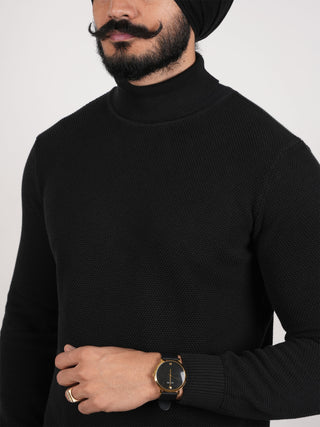 Jet Black Turtle Neck Sweater