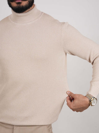 Cream Turtle Neck Sweater