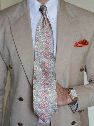 Sage Green Art Silk Tie & Pocket Square