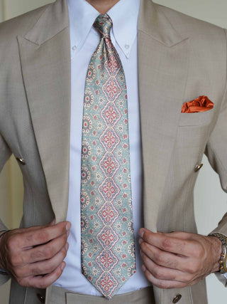 Sage Green Art Silk Tie & Pocket Square