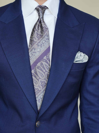 Blue Paisley Broad Tie Set