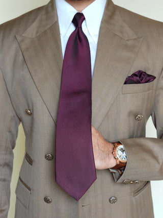 Burgundy Textured Tie & Pocket Square