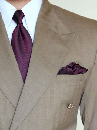 Burgundy Textured Tie & Pocket Square