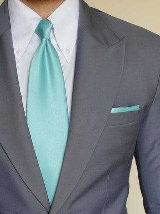 Ferozi Satin Tie & Pocket Square