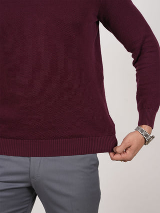 Wine Turtle Neck Sweater