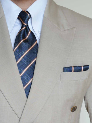Forest Navy Stripe Tie & Pocket Square