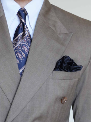 Black Brown Paisley Tie & Pocket Square