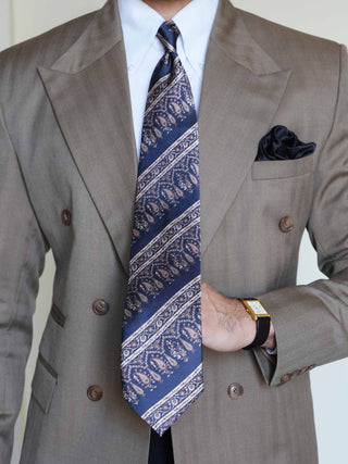 Black Brown Paisley Tie & Pocket Square