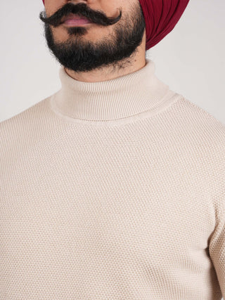 Cream Turtle Neck Sweater