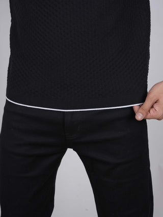 Black Knitted Polo