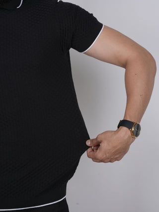 Black Knitted Polo